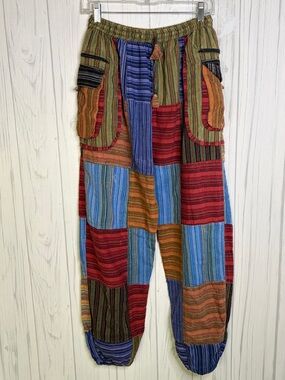 KATHMANDU IMPORTS Patchwork Bohemian Cotton Pants, One Size